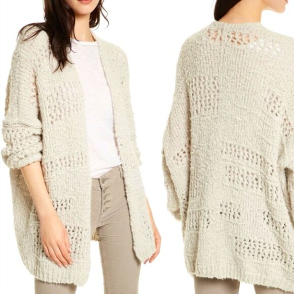 Free People Saturday Morning Cardi in Beige/Cream Medium/Large - Picture 2 of 11